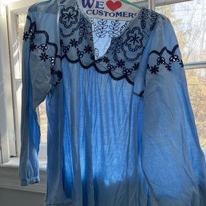 Blue Anthropologie blouse small